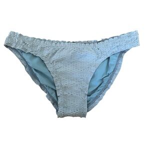 Pale Blue Textured Women Brazilian Cut Bikini Underwear Xs